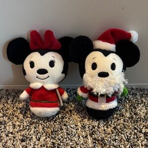 Hallmark Itty Bittys Christmas Mickey and Minnie Stuffed Animals